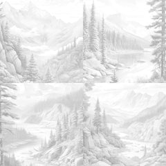 Mountain Landscapes Coloring Book - CraftNest - Digital Crafting and Art