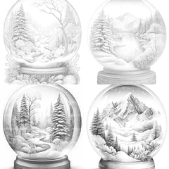 Snow Globe Nature Scene Coloring Book - CraftNest - Digital Crafting and Art