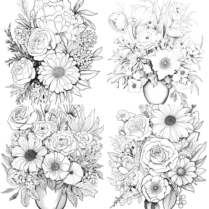 Flower Coloring Book 2 - CraftNest - Digital Crafting and Art