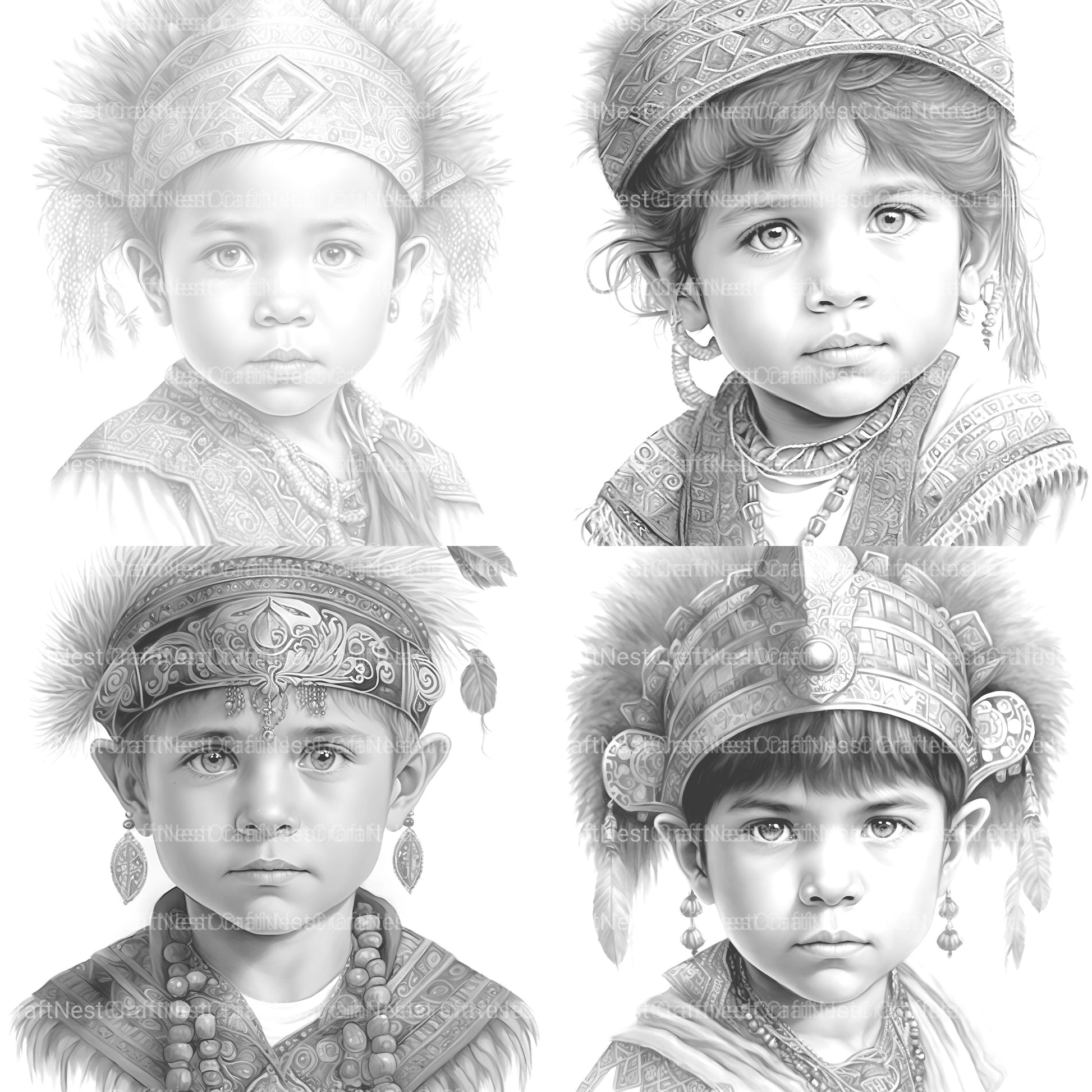 Inca Girl Coloring Book - CraftNest - Digital Crafting and Art