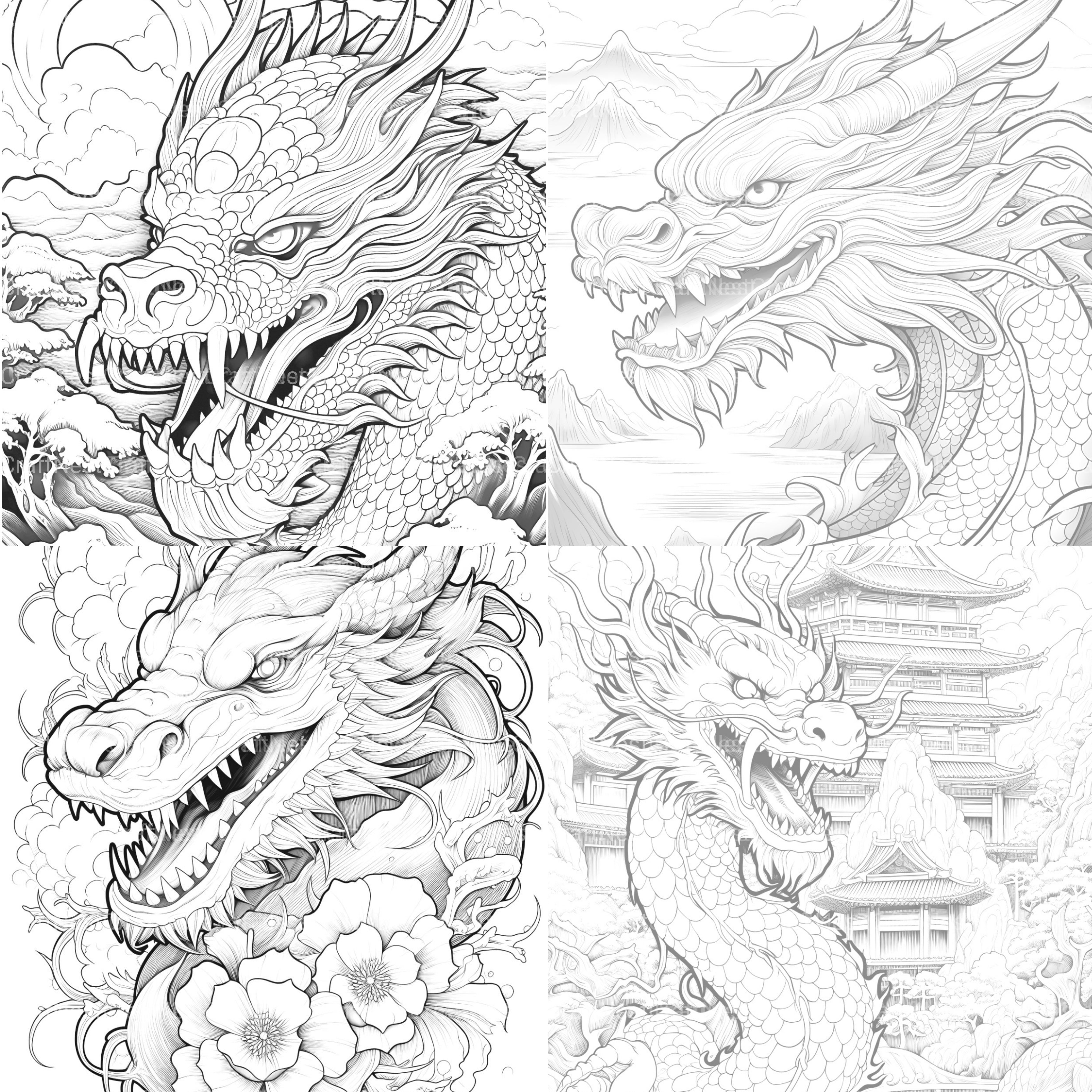 Dragon Coloring Book - CraftNest - Digital Crafting and Art