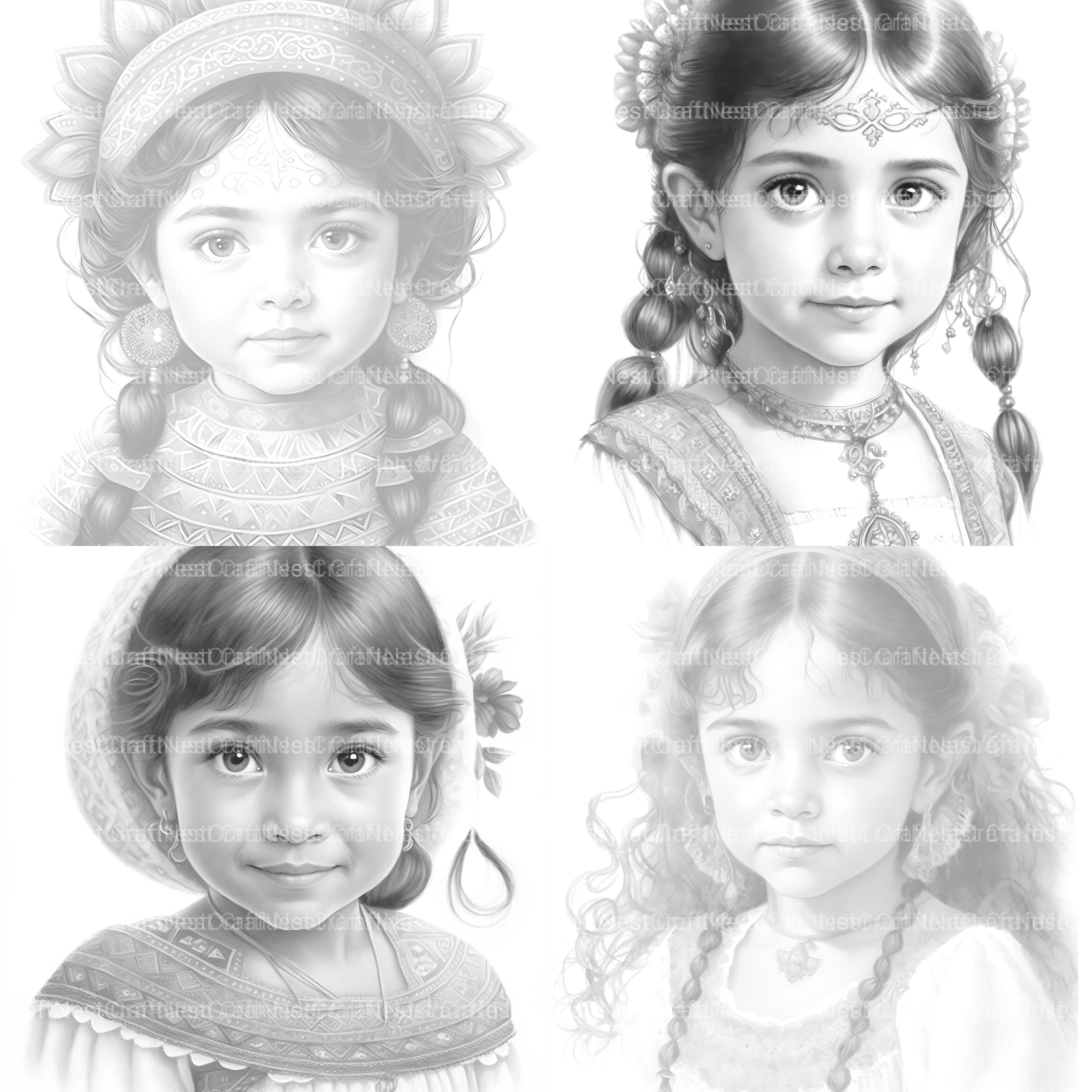 Cute Mexican Girl Coloring Book - CraftNest - Digital Crafting and Art