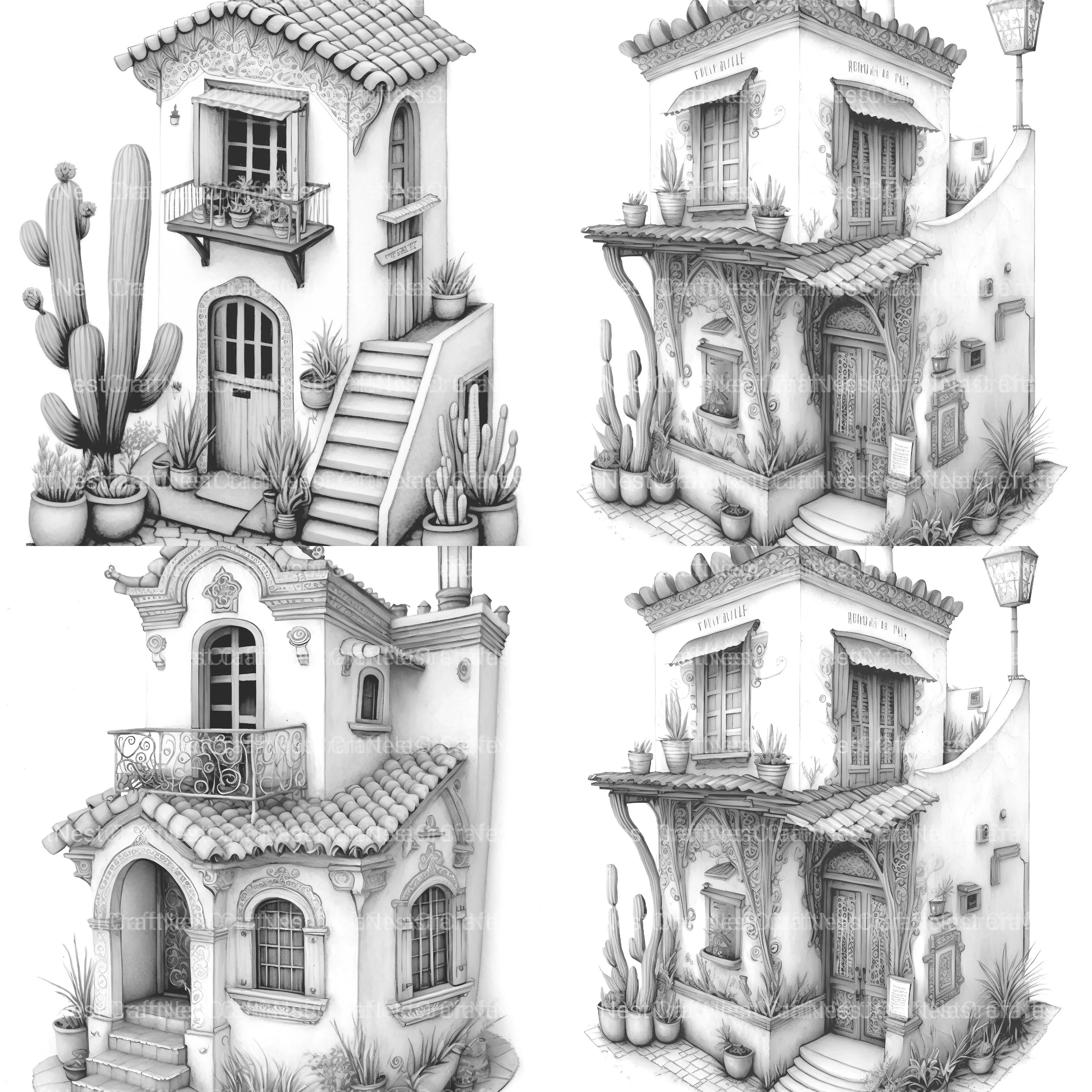 Mexican Tiny House Coloring Book - CraftNest - Digital Crafting and Art