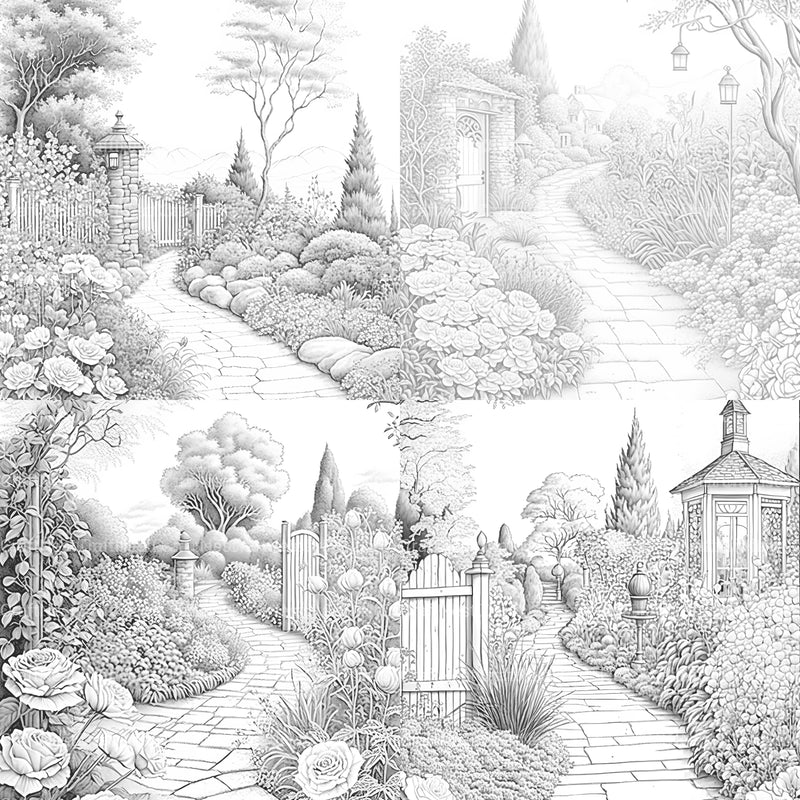 Garden Path Coloring Book - CraftNest - Digital Crafting and Art