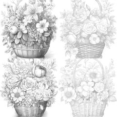 Flower Basket Coloring Book - CraftNest - Digital Crafting and Art