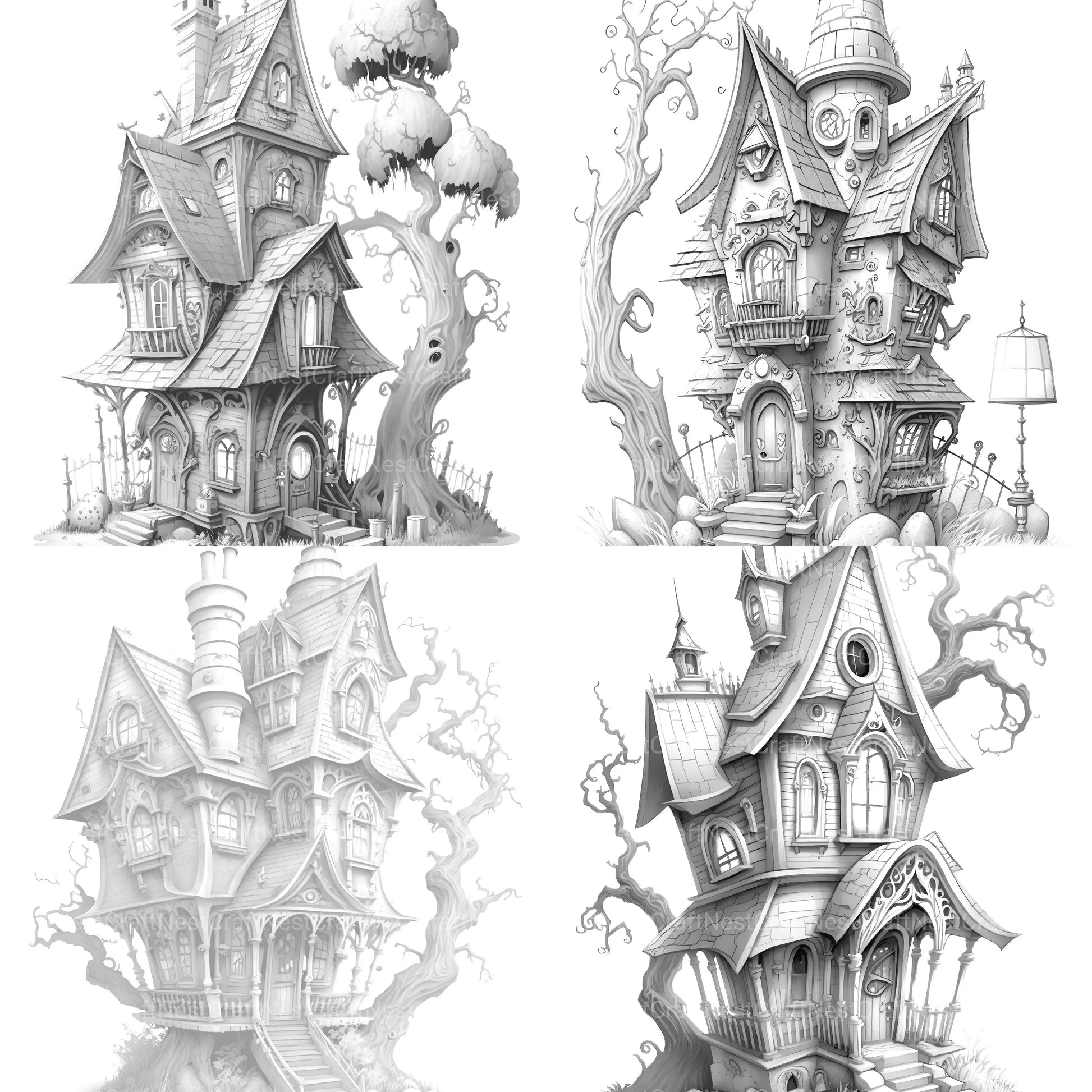 Haunted House Coloring Book - CraftNest - Digital Crafting and Art