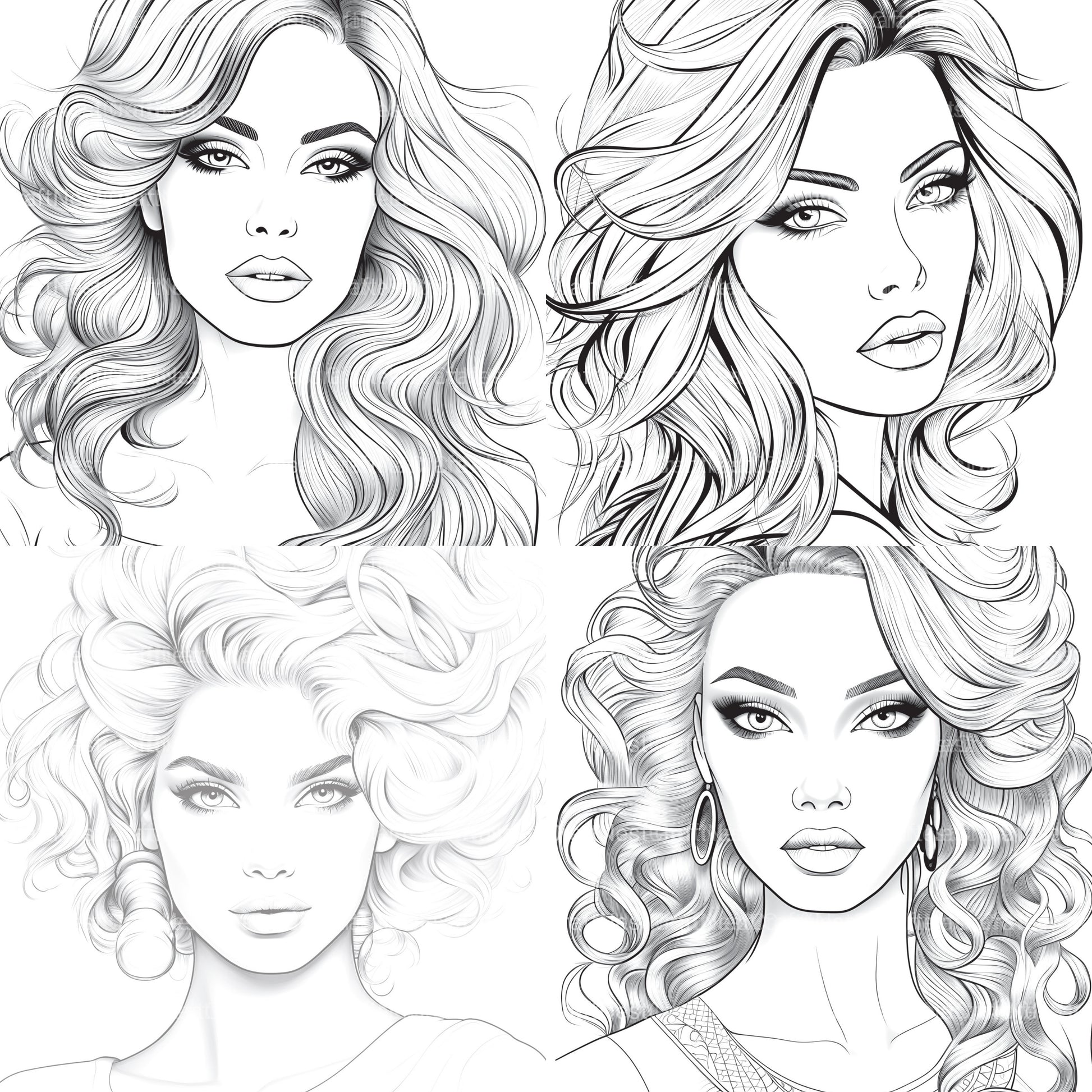 Beautiful Women Coloring Book - CraftNest - Digital Crafting and Art