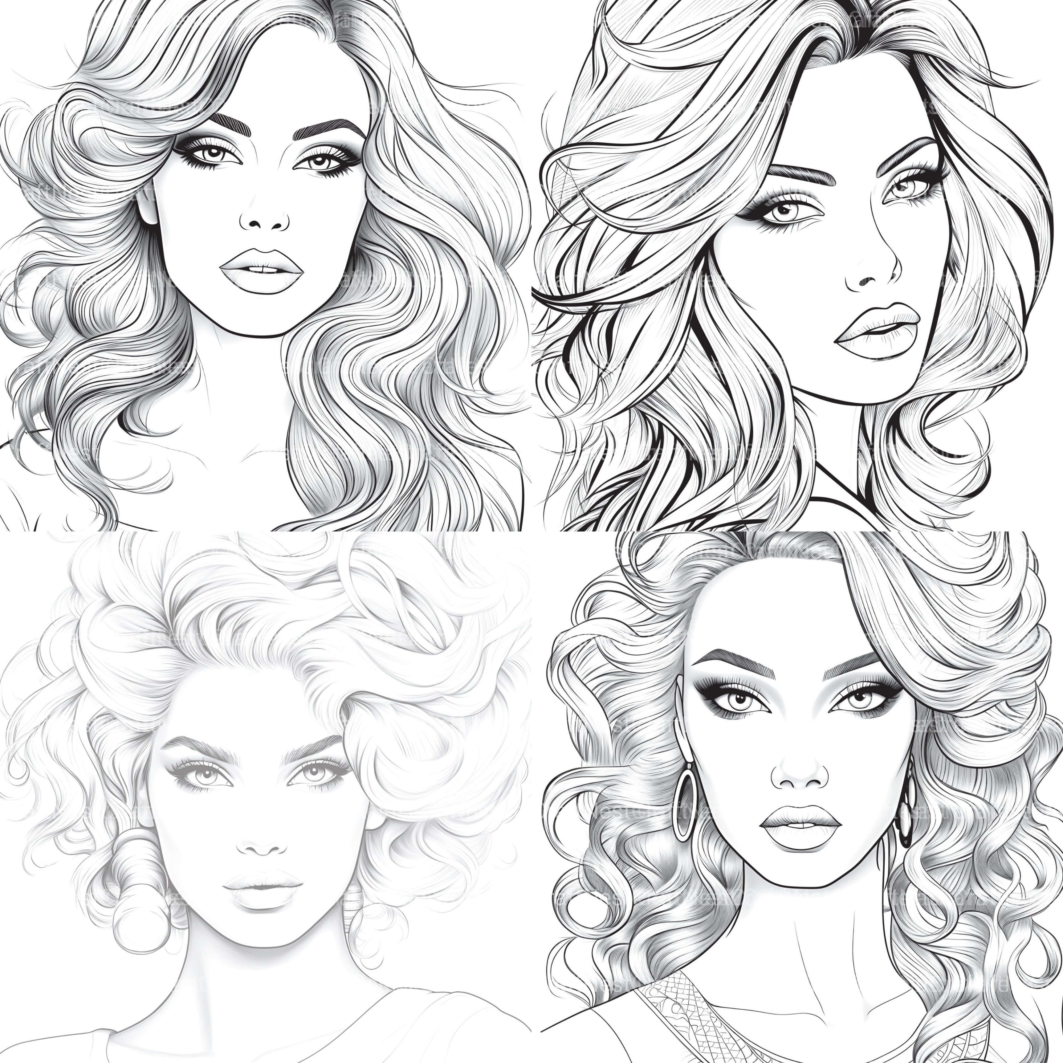 Beautiful Women Coloring Book - CraftNest - Digital Crafting and Art