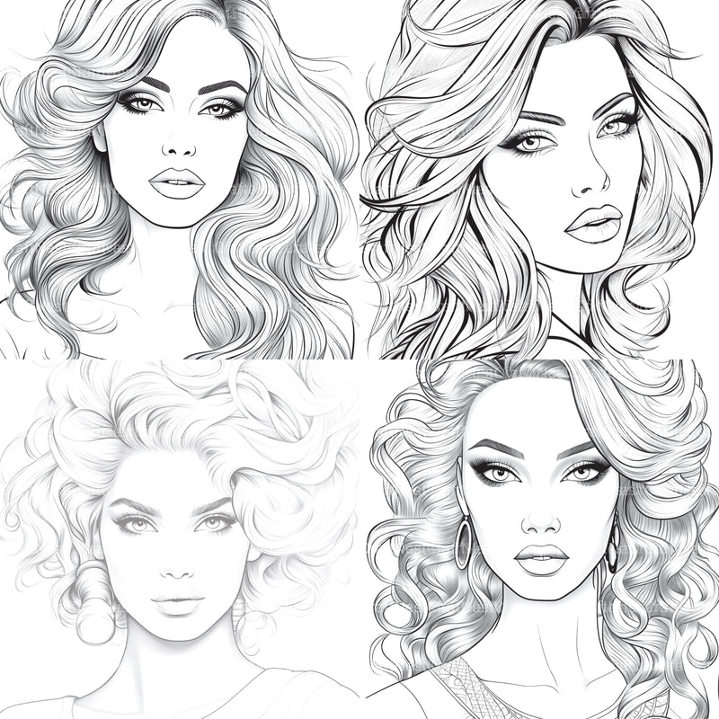 Beautiful Women Coloring Book - CraftNest - Digital Crafting and Art