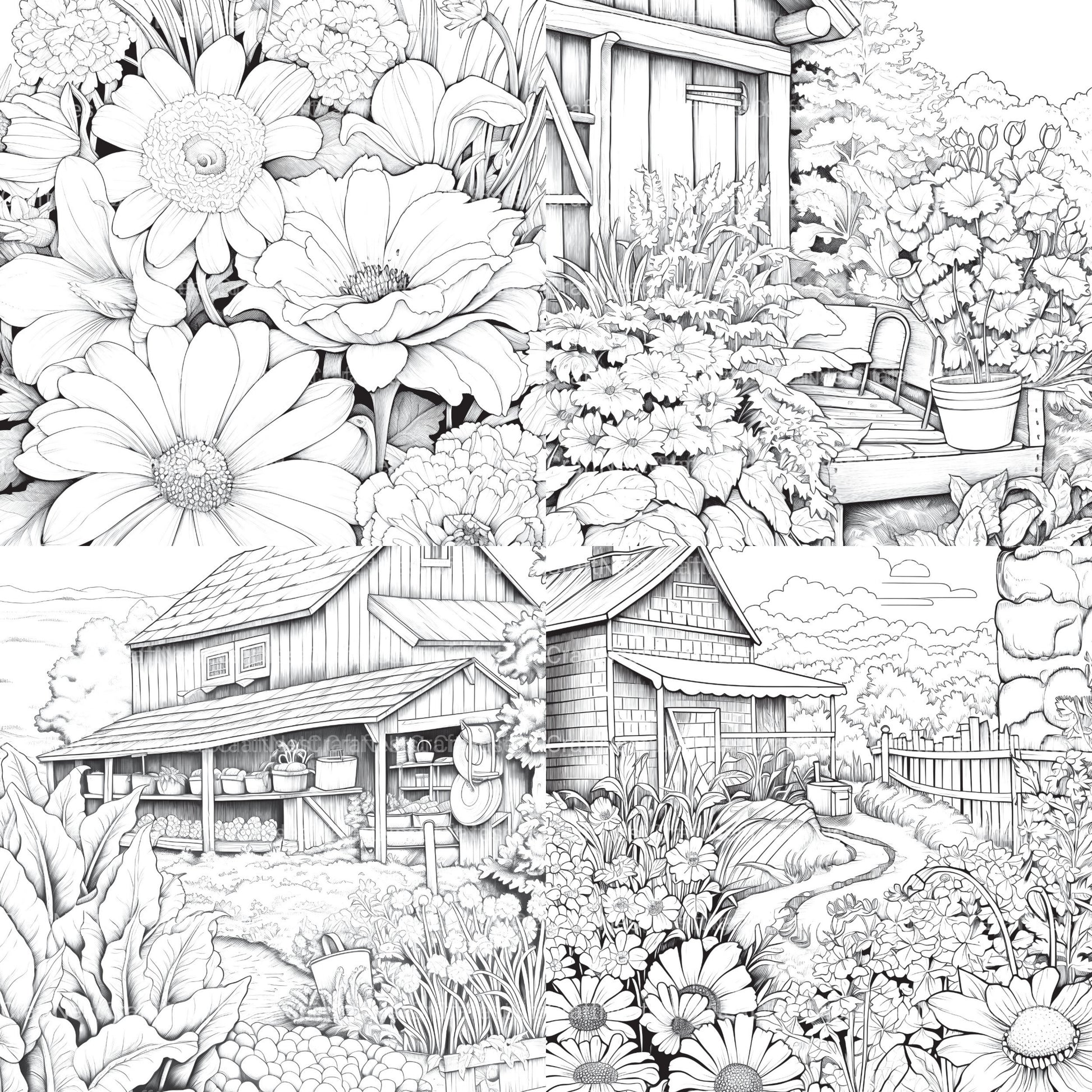 Farmers Garden Coloring Book 2 - CraftNest - Digital Crafting and Art