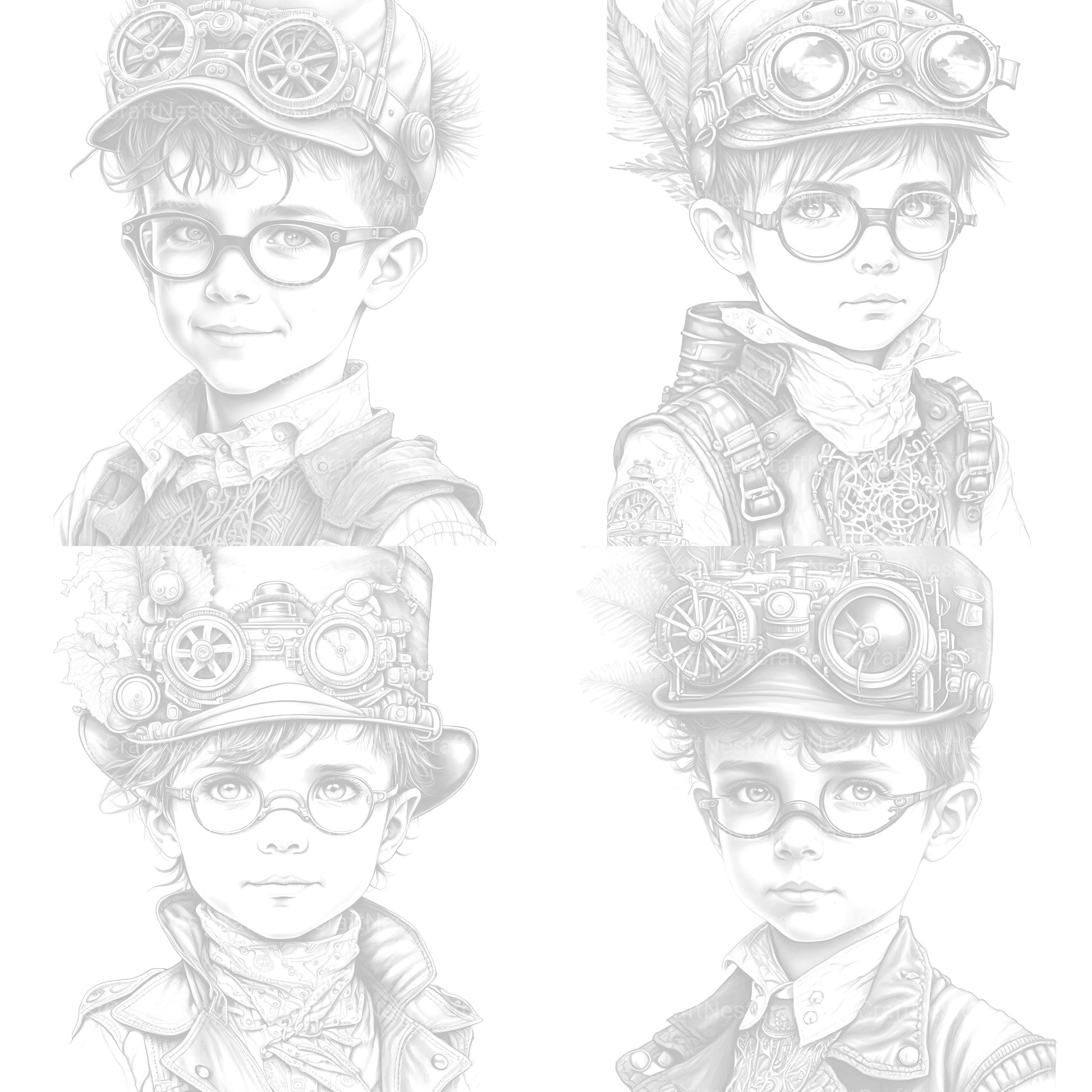 Steampunk Girl Coloring Book - CraftNest - Digital Crafting and Art