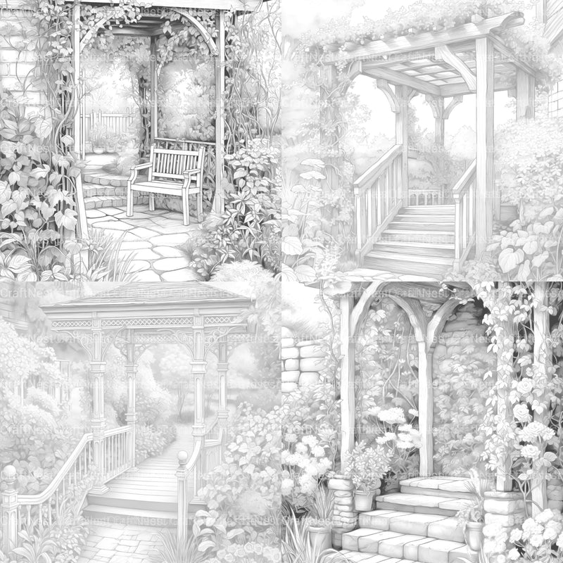 Garden Arbor Coloring Book - CraftNest - Digital Crafting and Art
