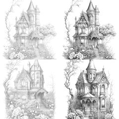 Gothic House Coloring Book - CraftNest - Digital Crafting and Art