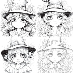 Cute Witch Coloring Book - CraftNest - Digital Crafting and Art