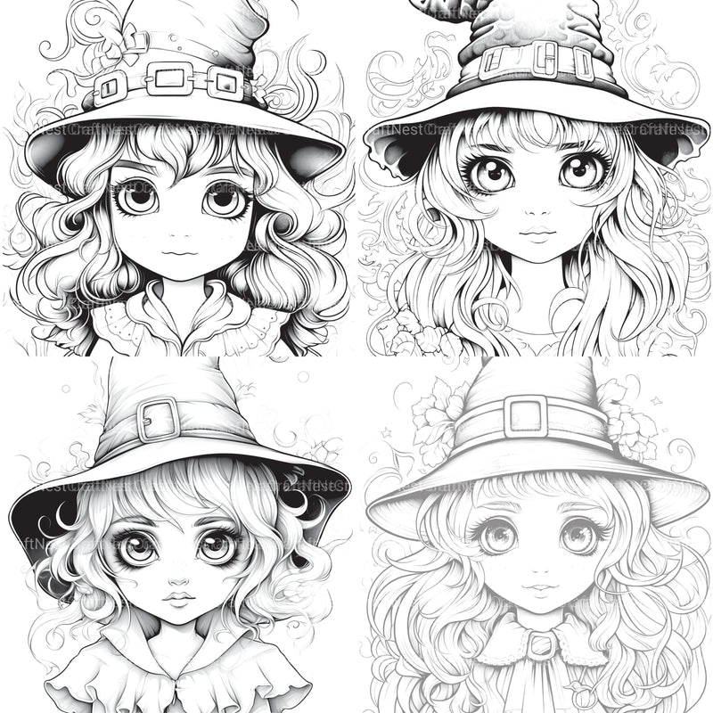 Cute Witch Coloring Book - CraftNest - Digital Crafting and Art