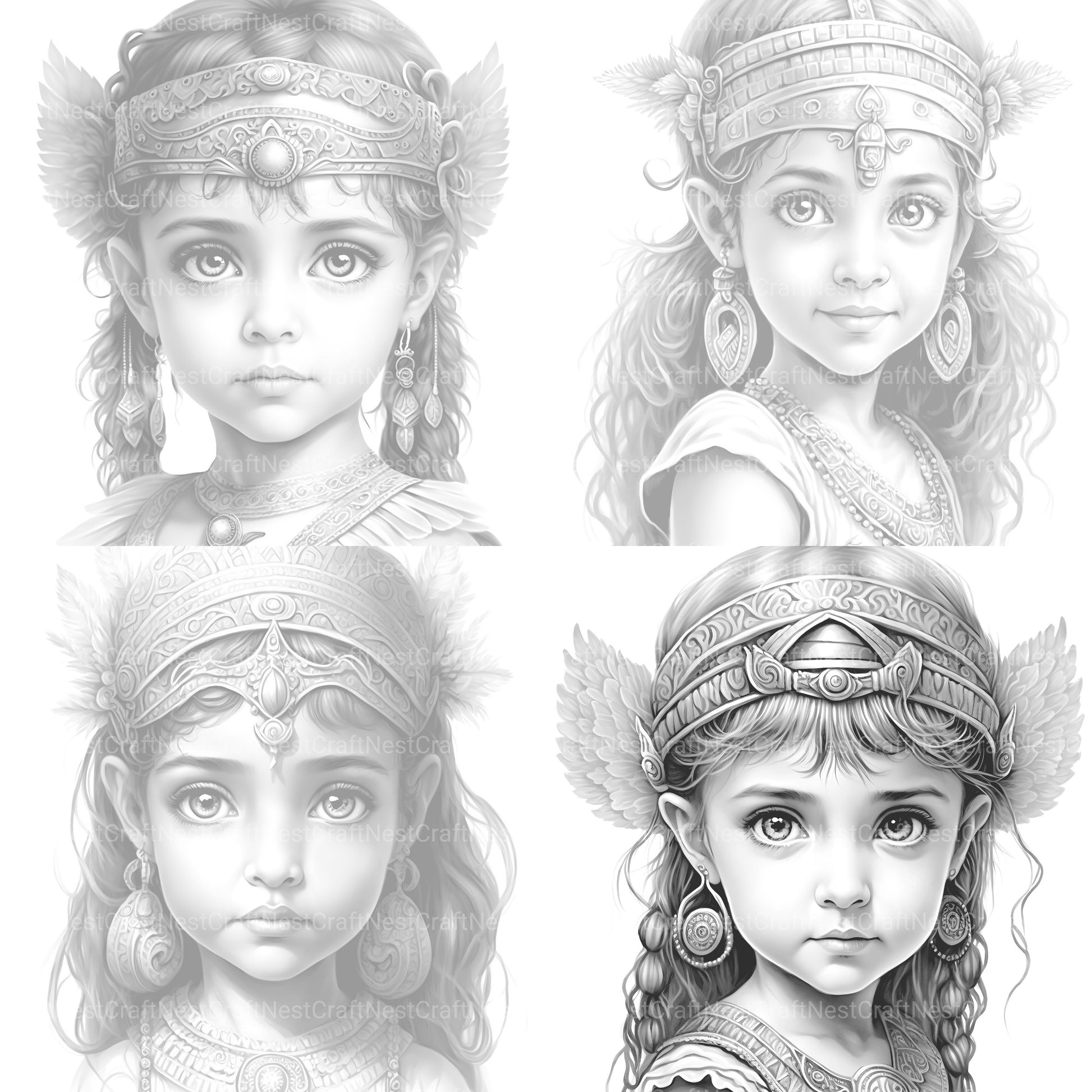 Cute Egyptian Girl Coloring Book - CraftNest - Digital Crafting and Art