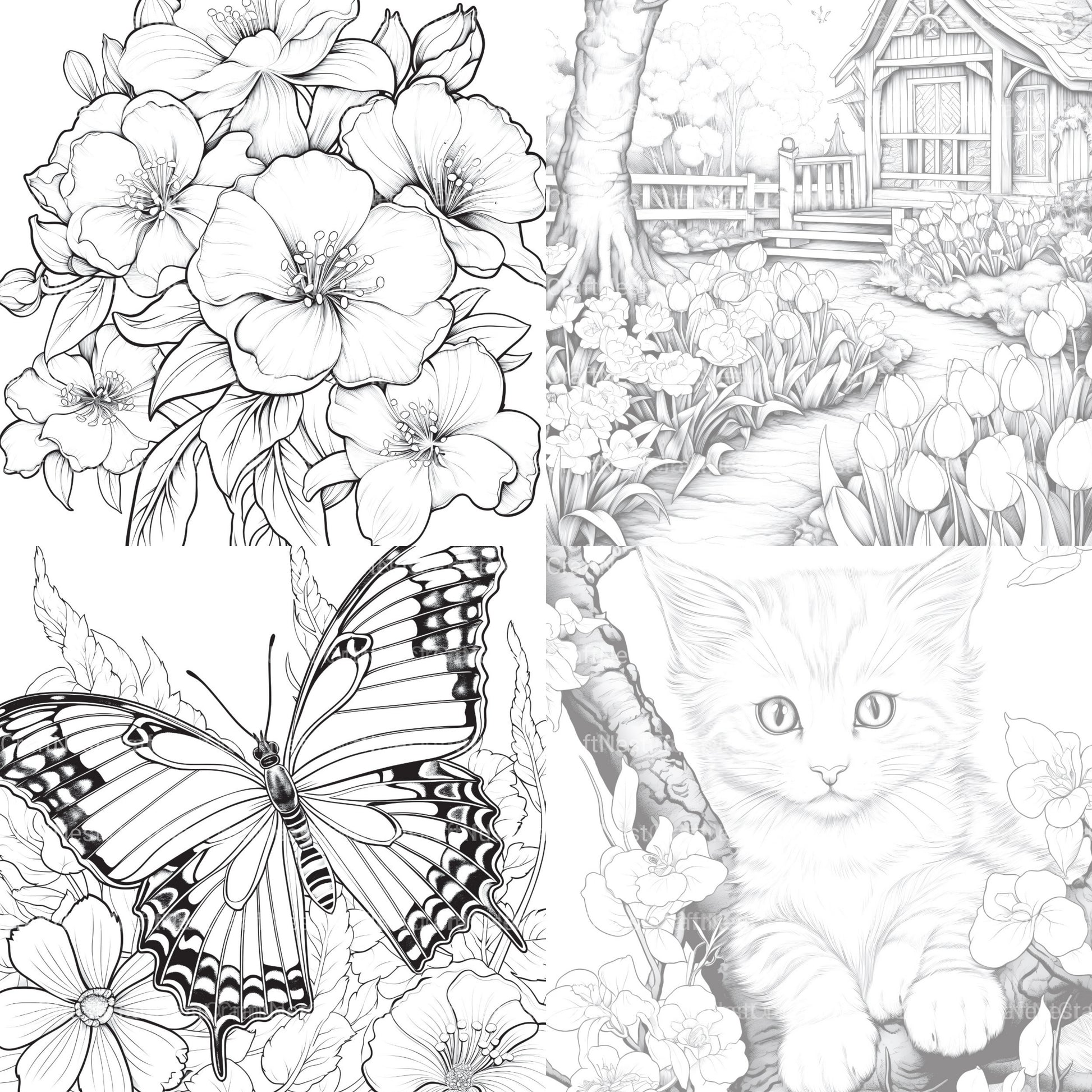 Springtime Garden Coloring Book - CraftNest - Digital Crafting and Art
