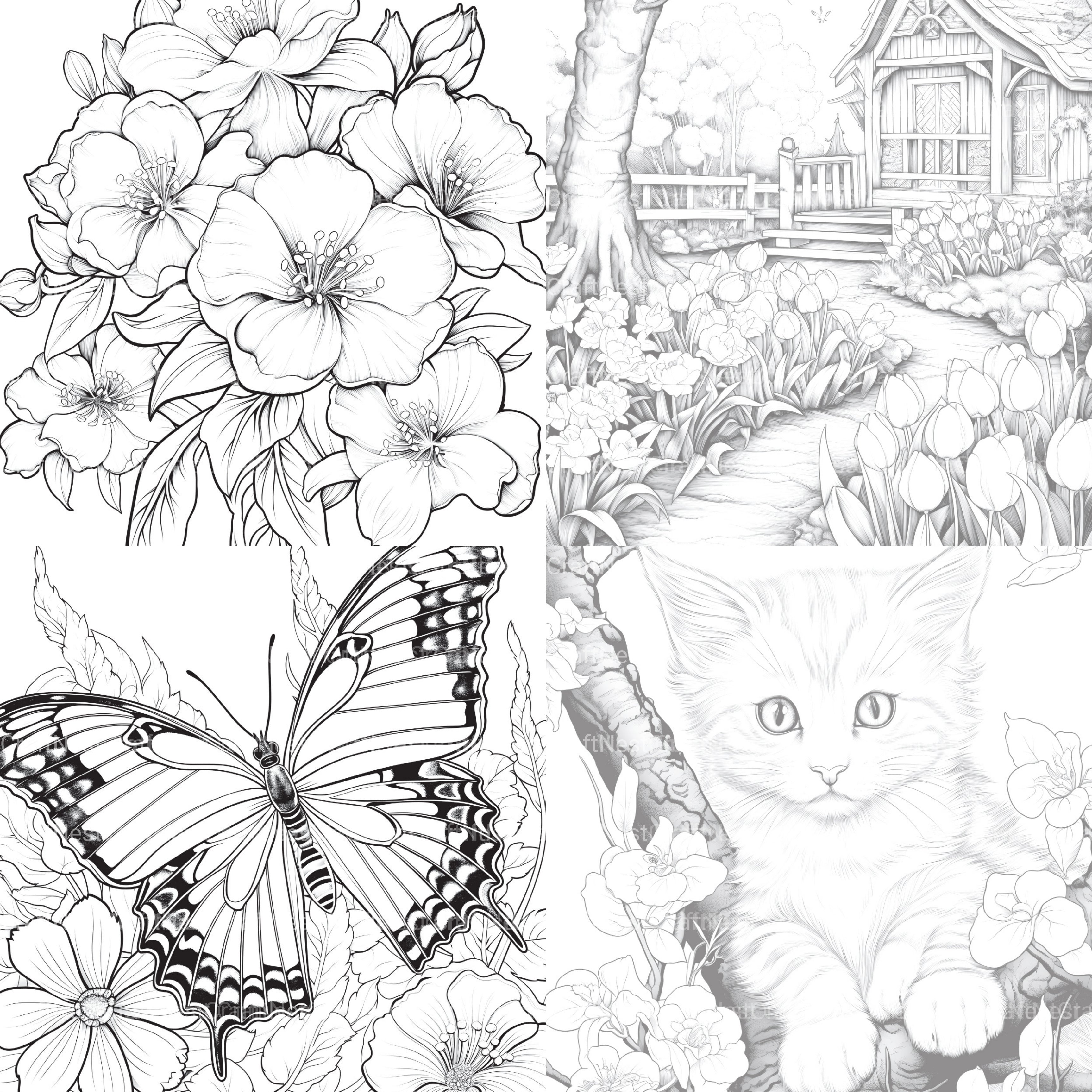 Springtime Garden Coloring Book - CraftNest - Digital Crafting and Art
