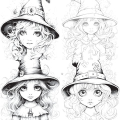 Cute Witch Coloring Book - CraftNest - Digital Crafting and Art