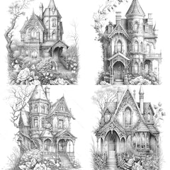 Gothic House Coloring Book - CraftNest - Digital Crafting and Art