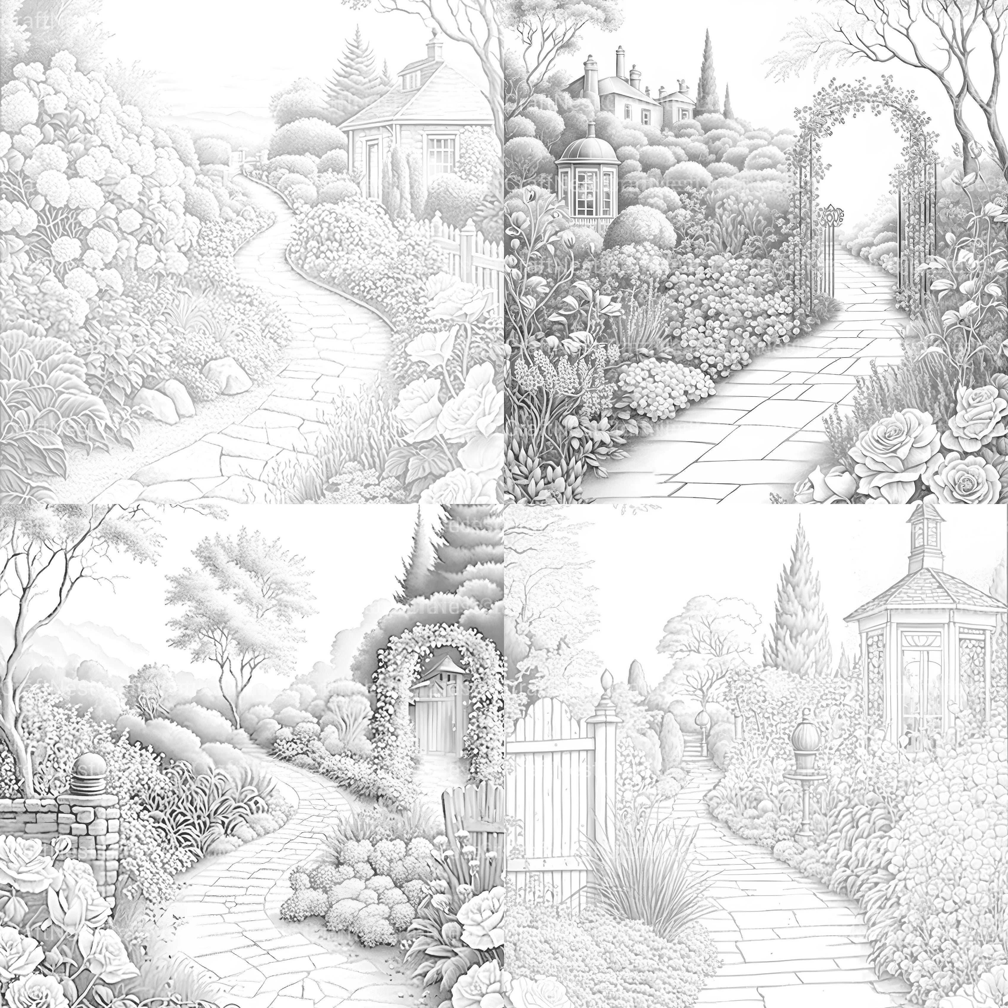 Garden Path Coloring Book - CraftNest - Digital Crafting and Art