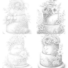 Floral Wedding Cake Coloring Book - CraftNest - Digital Crafting and Art