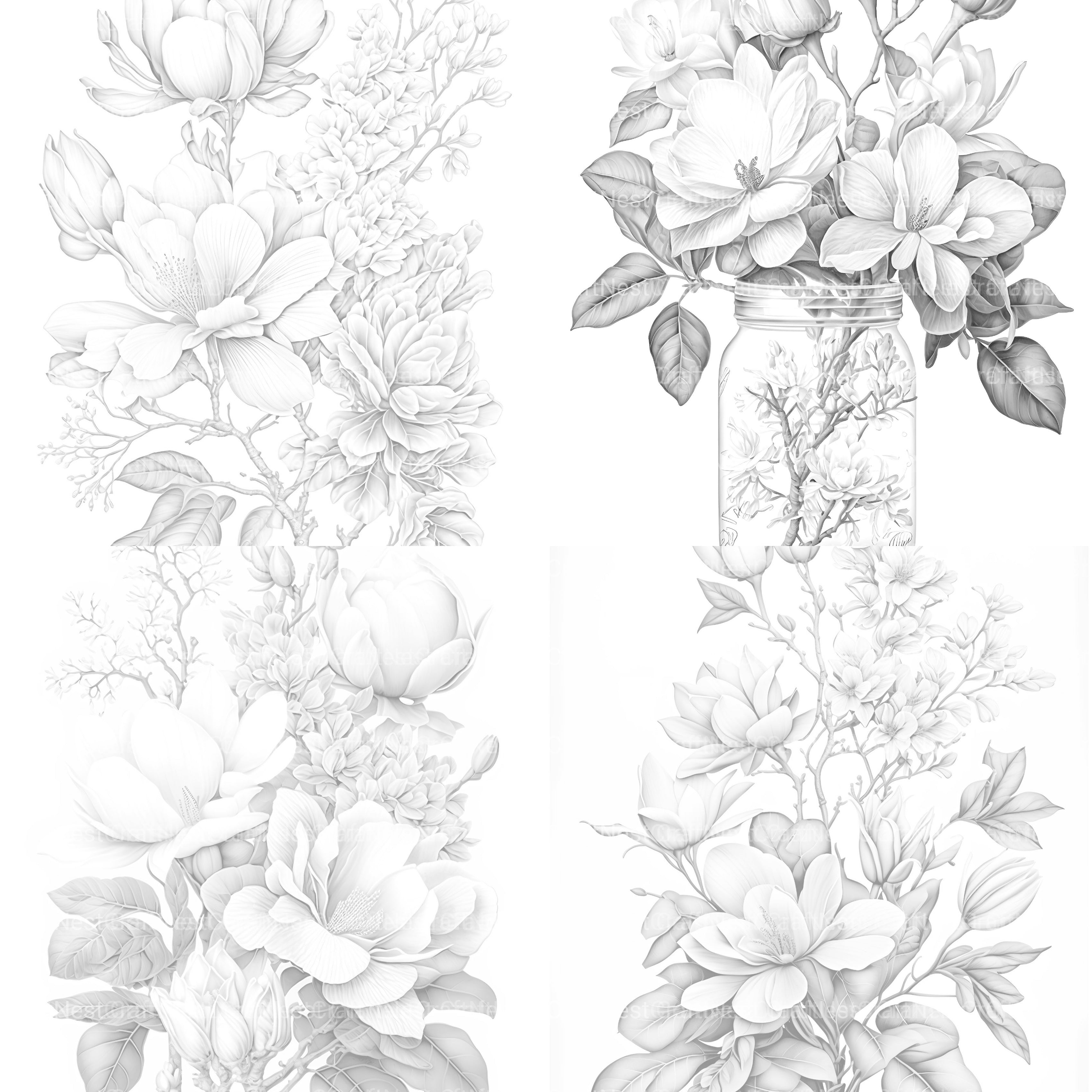 Magnolia Flower Coloring Book - CraftNest - Digital Crafting and Art