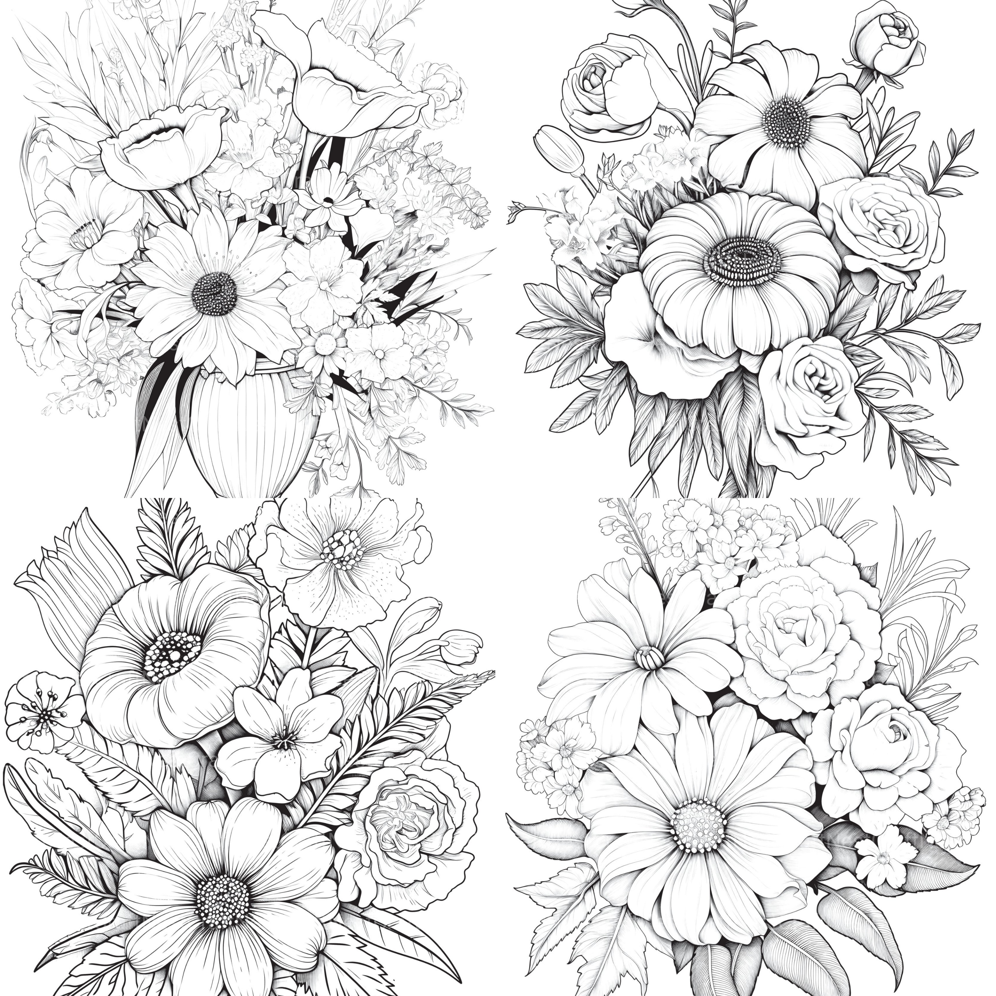 Flower Coloring Book 2 - CraftNest - Digital Crafting and Art