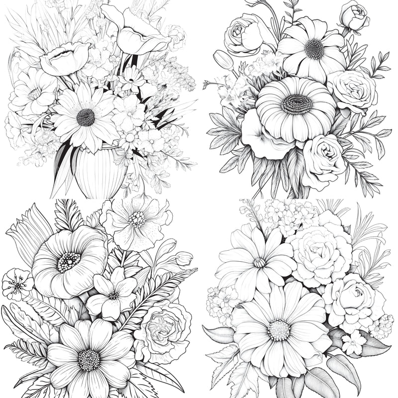 Flower Coloring Book 2 - CraftNest - Digital Crafting and Art