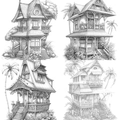 Hawaiian Tiny House Coloring Book - CraftNest - Digital Crafting and Art