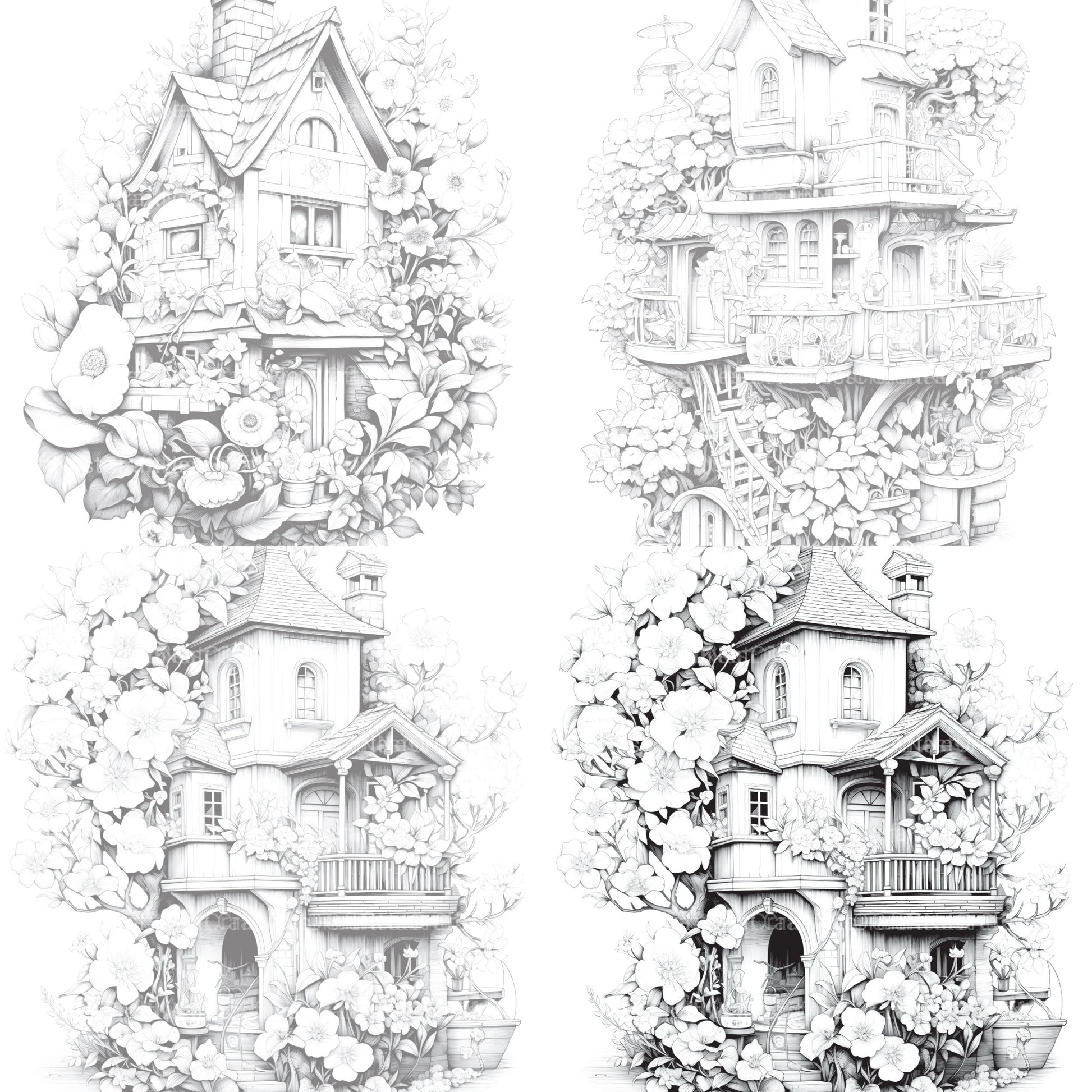 Blooming House Coloring Book - CraftNest - Digital Crafting and Art