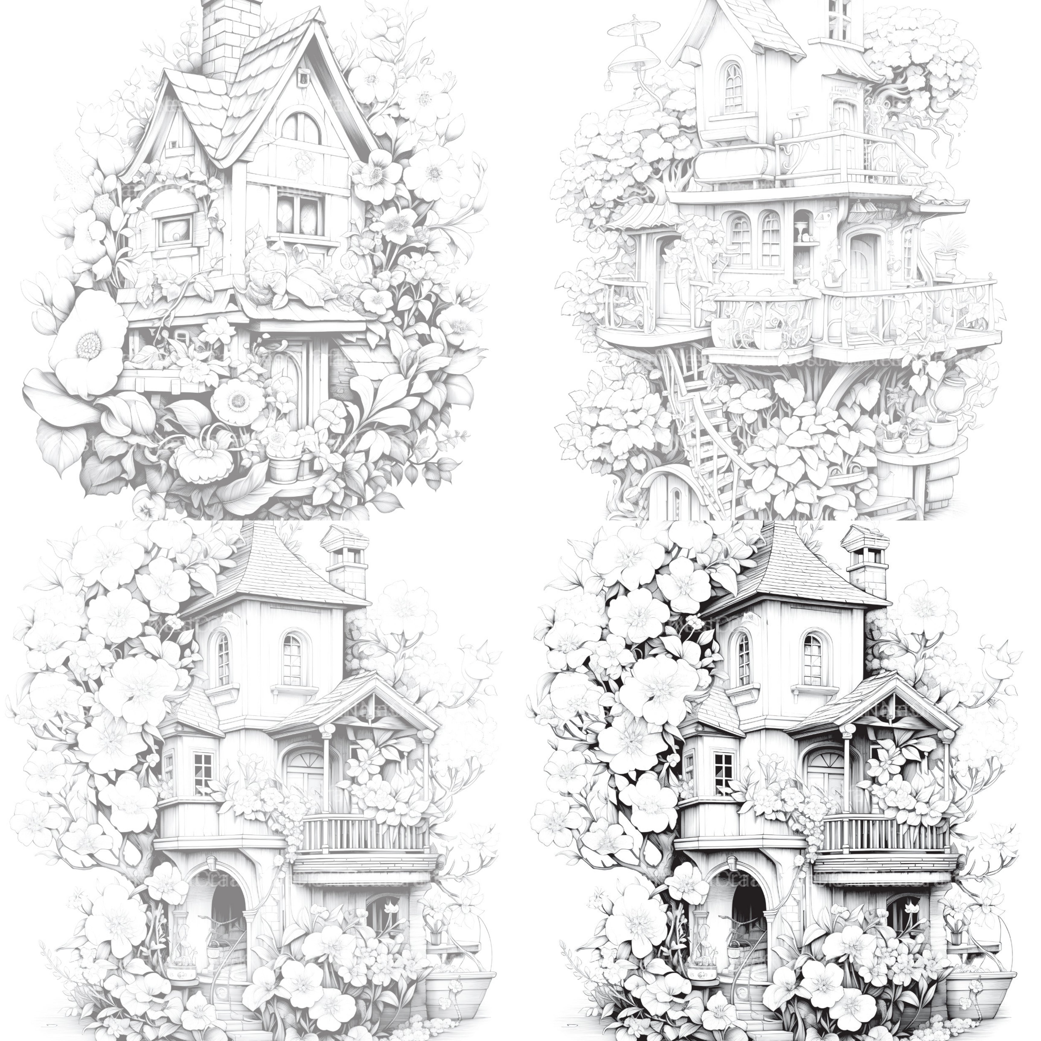 Blooming House Coloring Book - CraftNest - Digital Crafting and Art