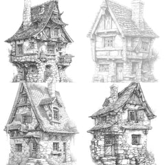 Medieval Tiny House Coloring Book - CraftNest - Digital Crafting and Art