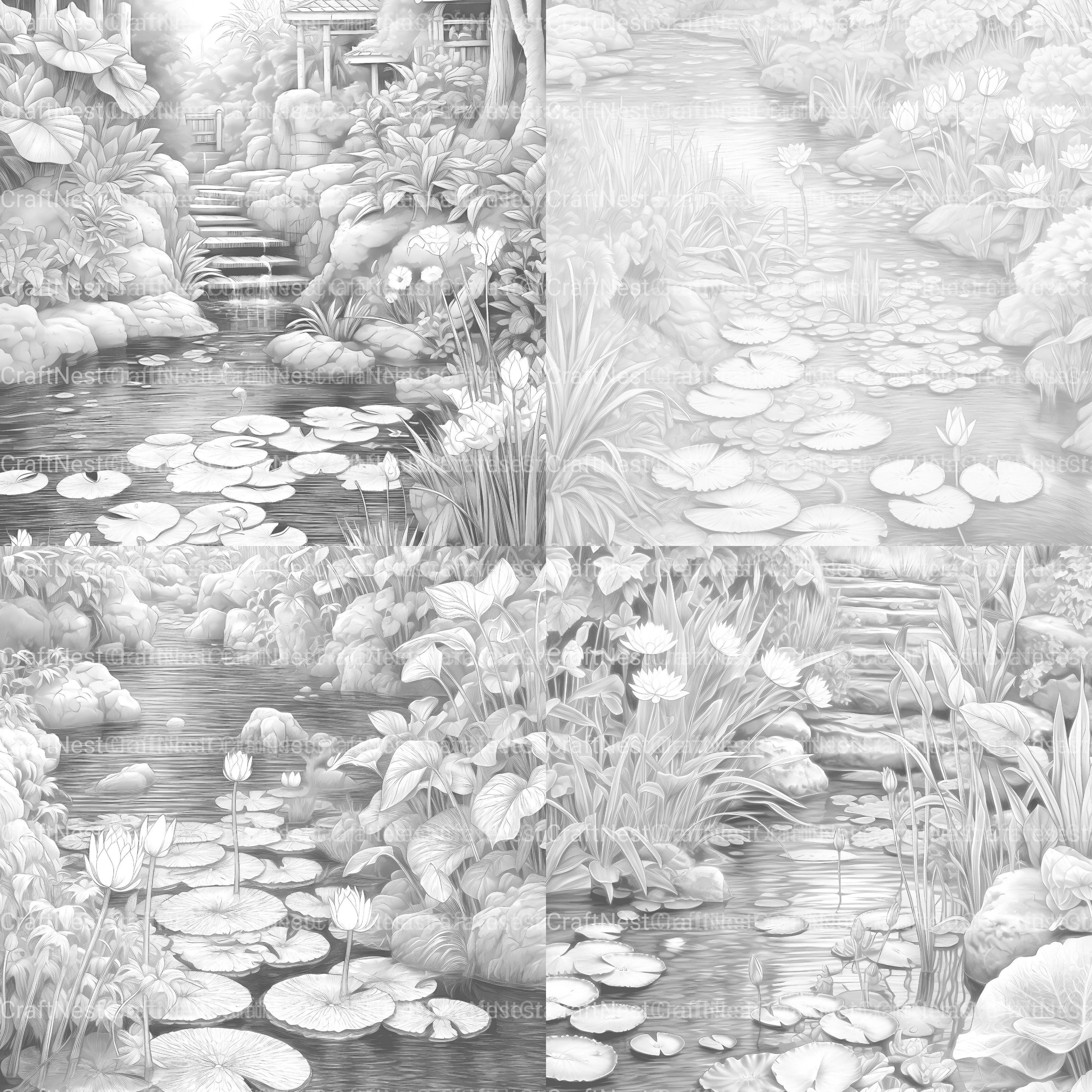 Water Garden Coloring Book - CraftNest - Digital Crafting and Art