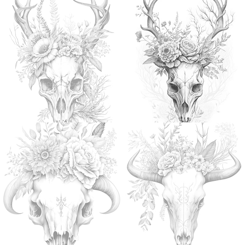 Floral Skull Coloring Book - CraftNest - Digital Crafting and Art
