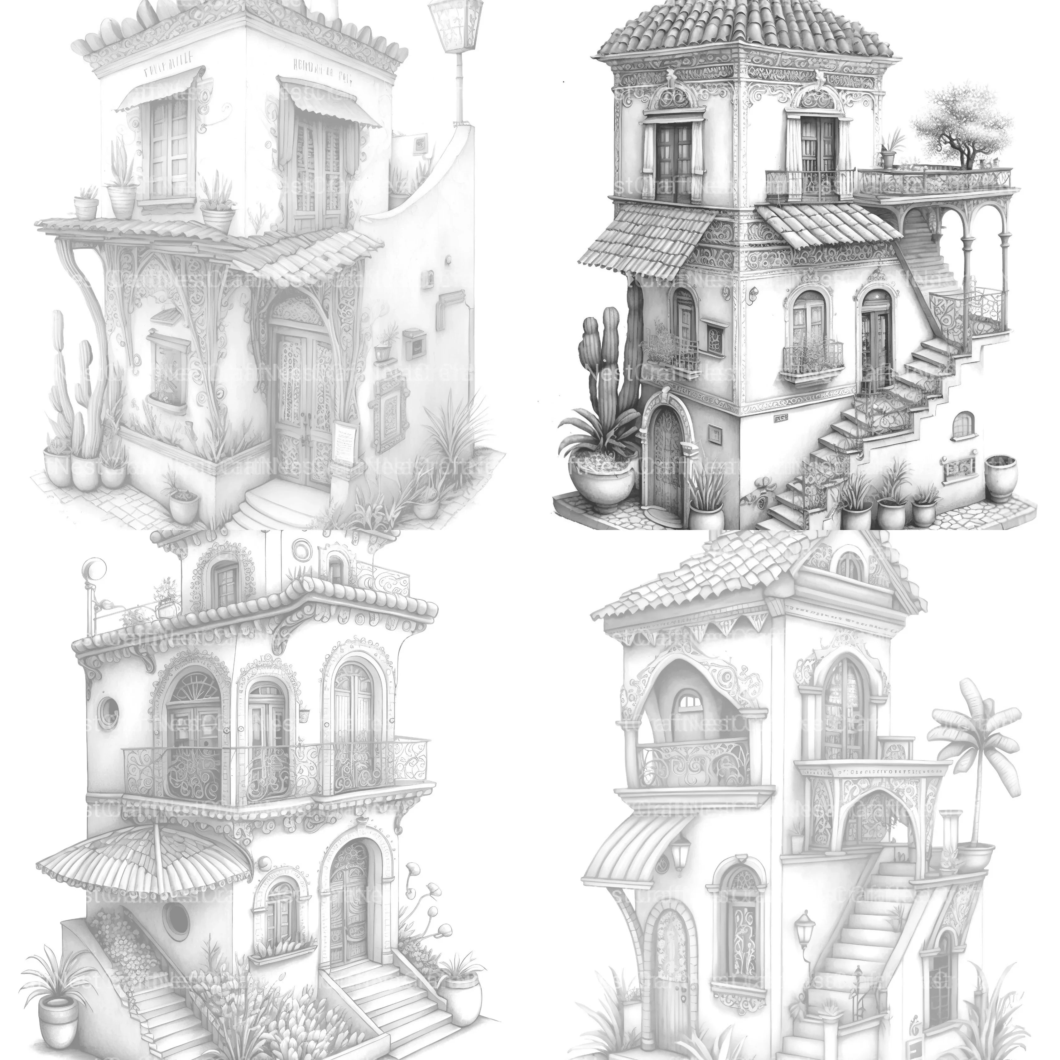 Mexican Tiny House Coloring Book - CraftNest - Digital Crafting and Art