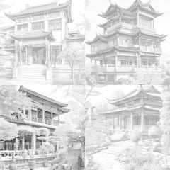 Chinese Architecture Coloring Book - CraftNest - Digital Crafting and Art