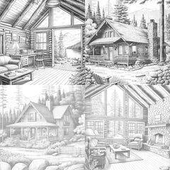 Cozy Cabins Coloring Book - CraftNest - Digital Crafting and Art