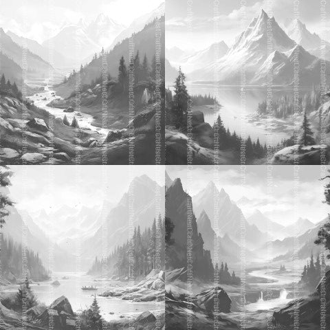 Landscape Scenes Coloring Book - CraftNest - Digital Crafting and Art