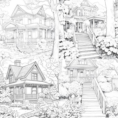 Autumn House Coloring Book - CraftNest - Digital Crafting and Art