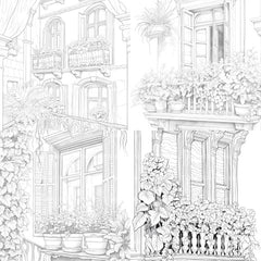 Mediterranean Windows Coloring Book - CraftNest - Digital Crafting and Art