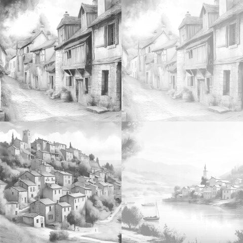 French Village Coloring Book - CraftNest - Digital Crafting and Art