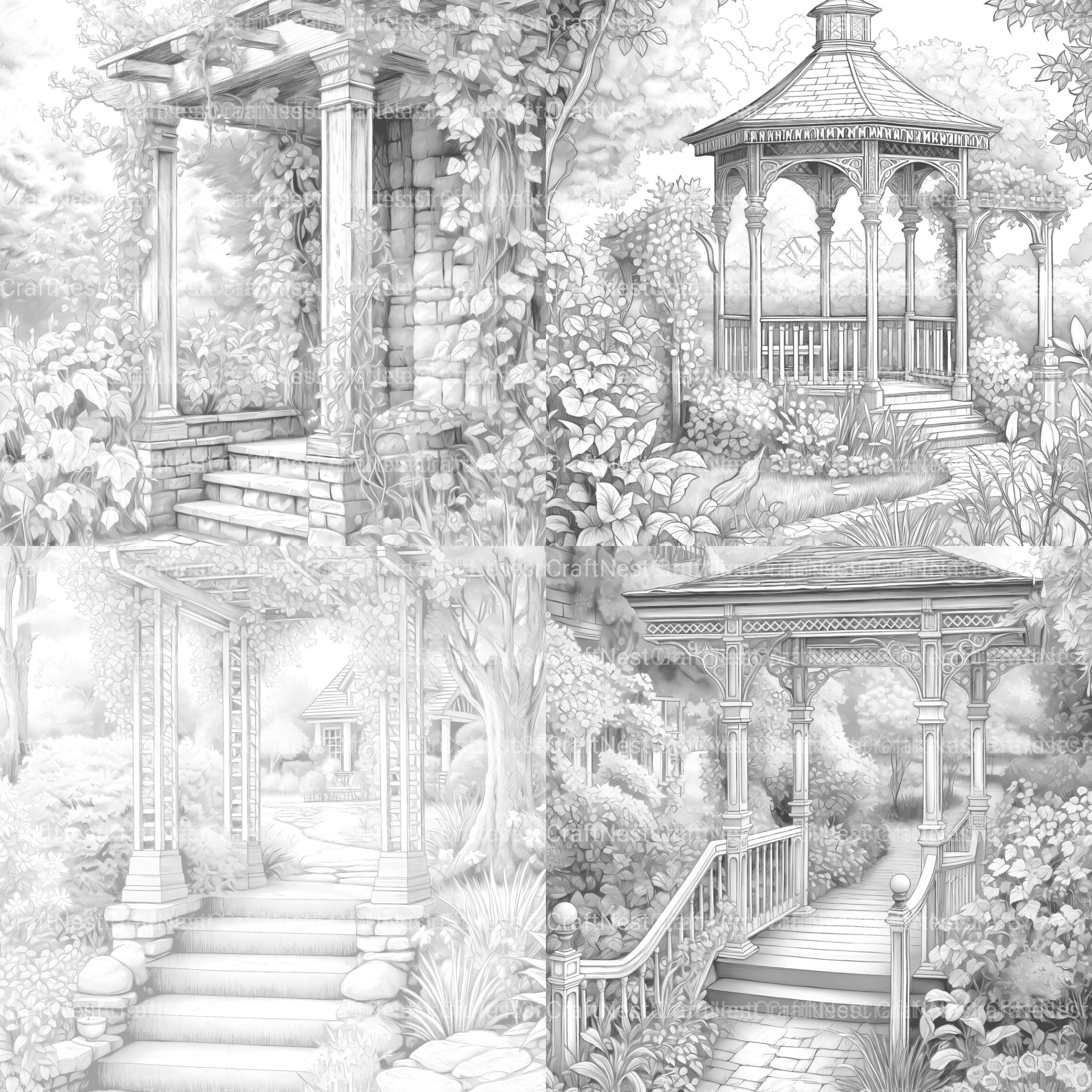 Garden Arbor Coloring Book - CraftNest - Digital Crafting and Art