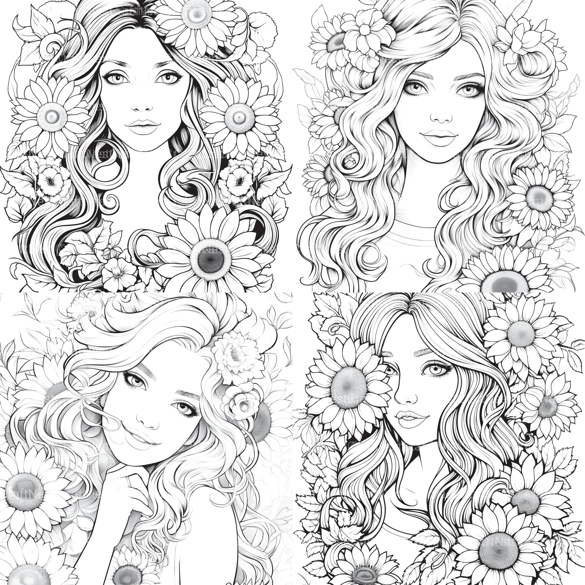 Venetian Carnival Woman Coloring Book - CraftNest - Digital Crafting and Art