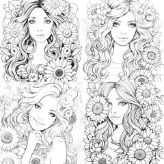 Venetian Carnival Woman Coloring Book - CraftNest - Digital Crafting and Art