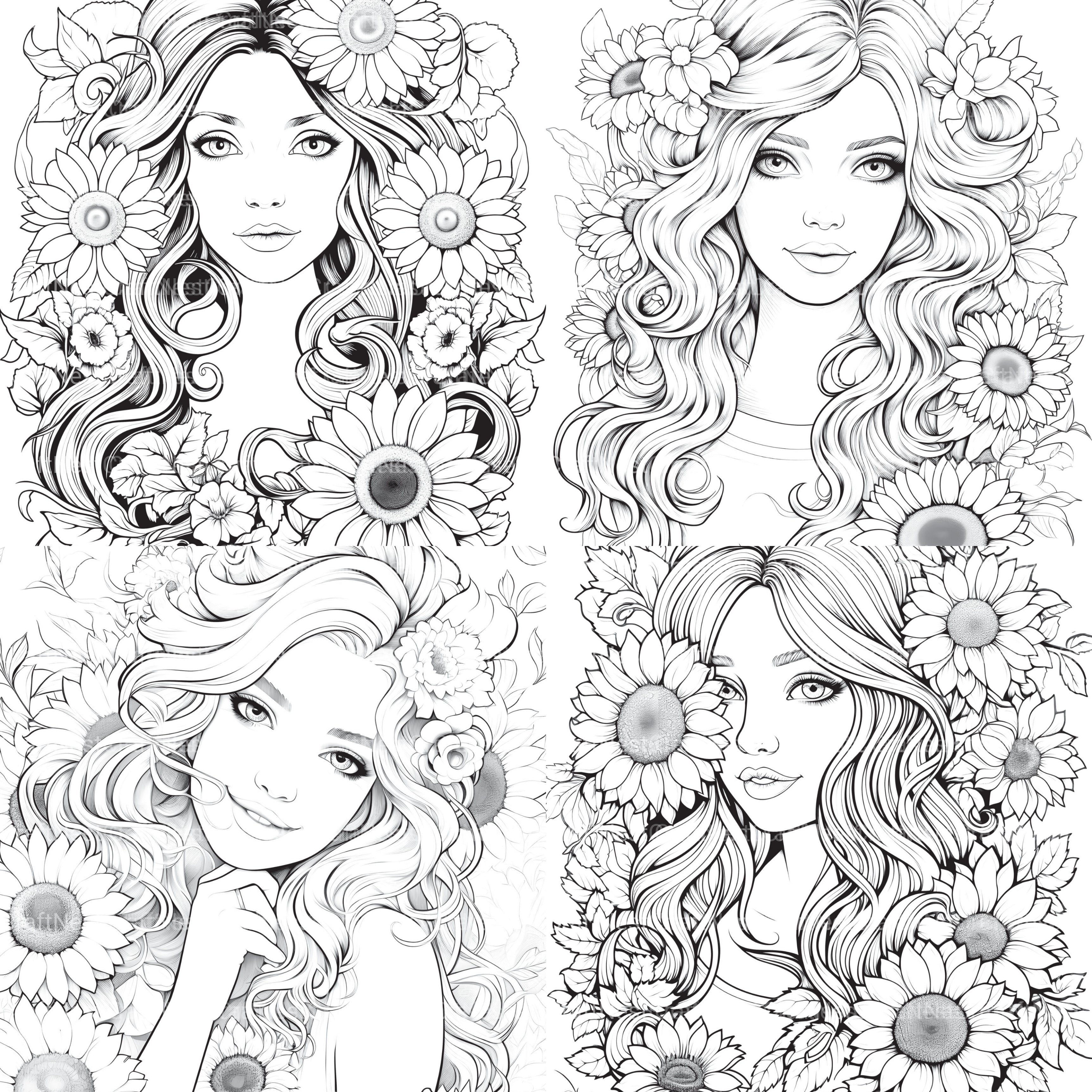 Venetian Carnival Woman Coloring Book - CraftNest - Digital Crafting and Art
