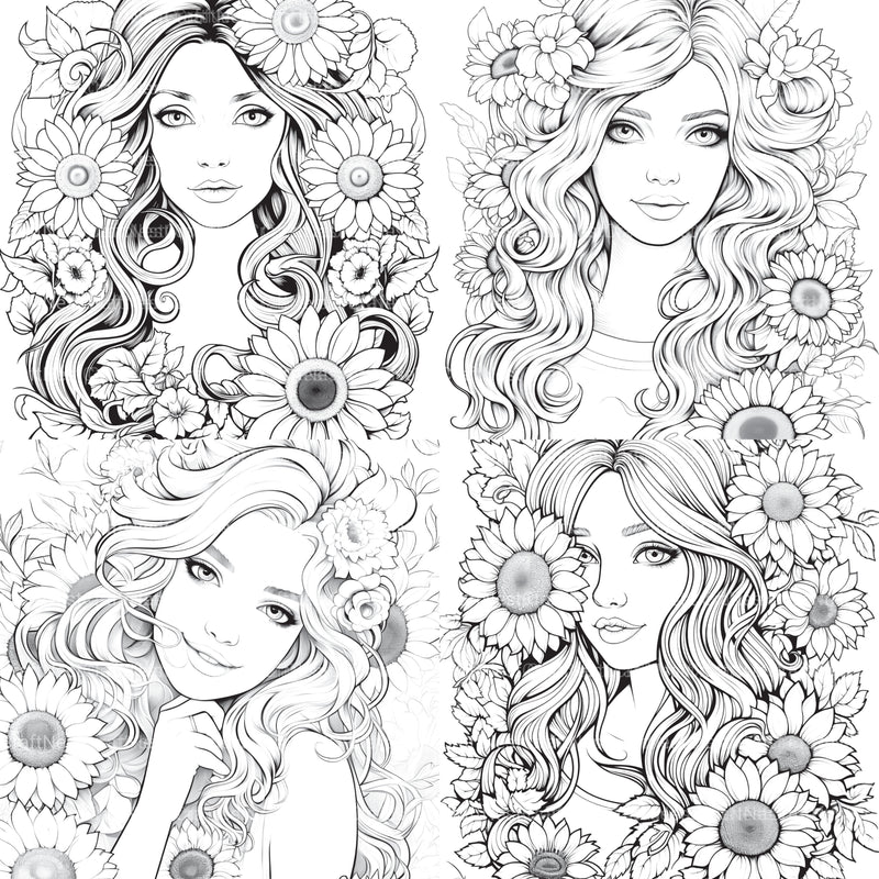 Venetian Carnival Woman Coloring Book - CraftNest - Digital Crafting and Art
