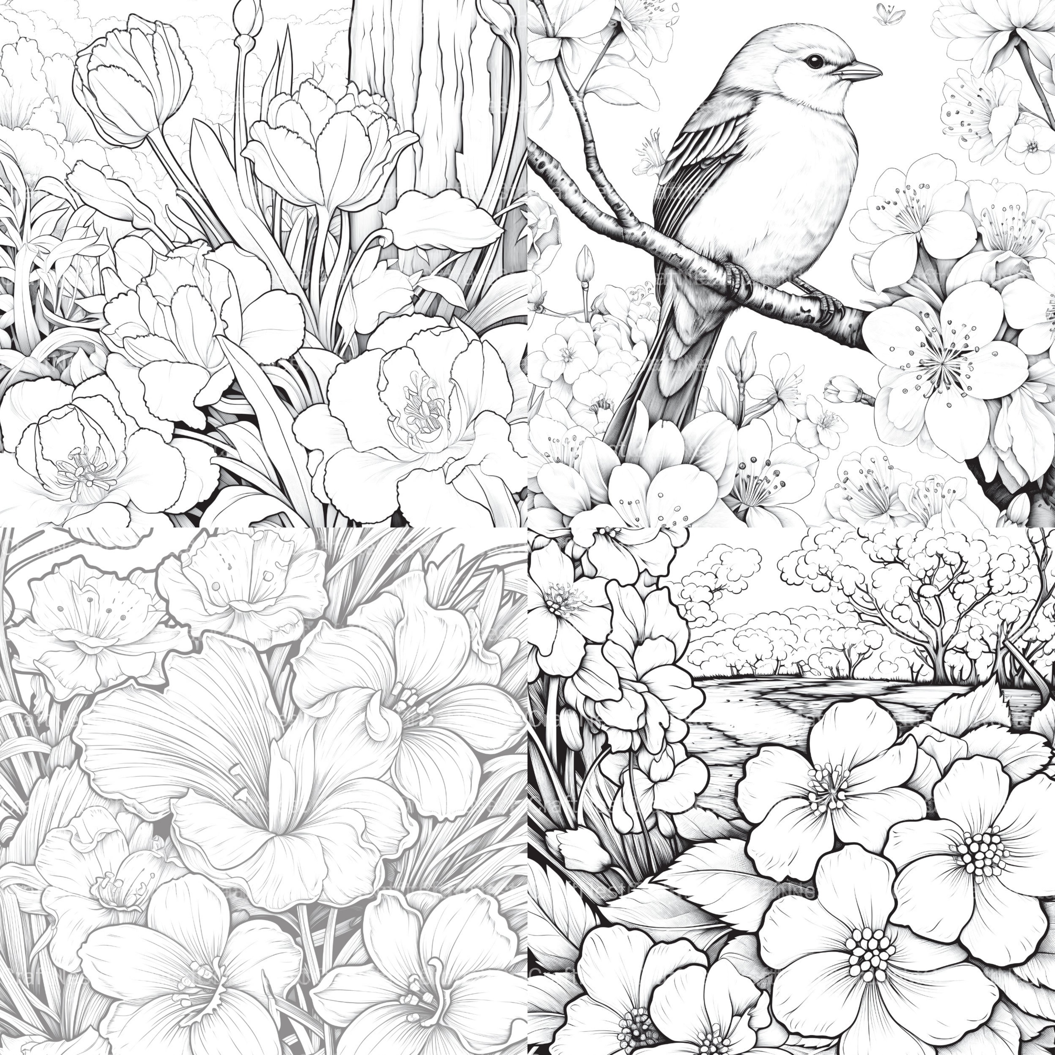 Springtime Garden Coloring Book - CraftNest - Digital Crafting and Art