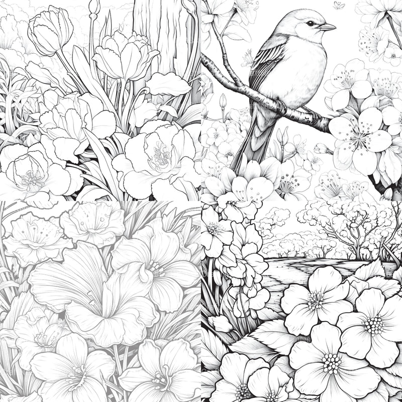 Springtime Garden Coloring Book - CraftNest - Digital Crafting and Art