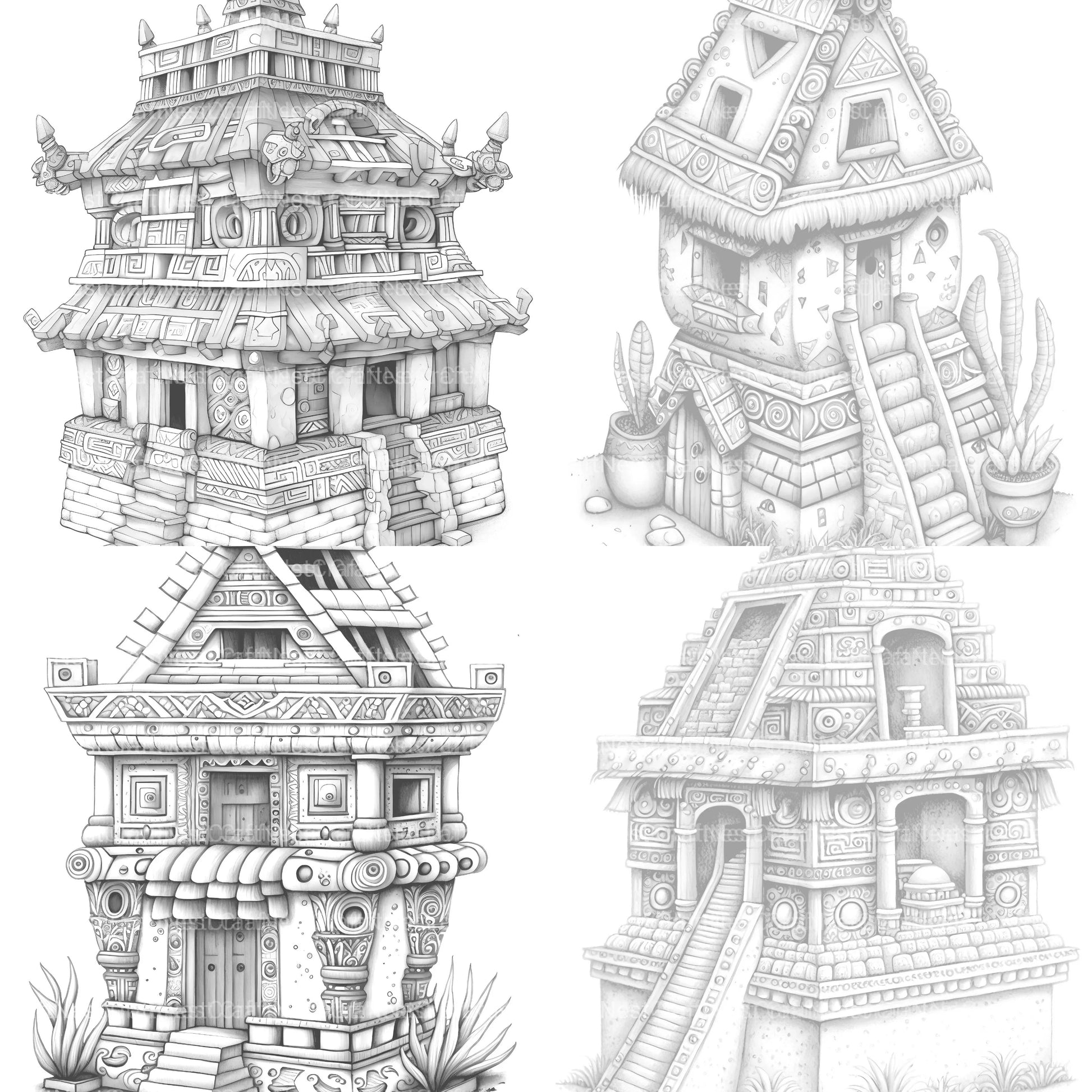Castle Tiny House Coloring Book - CraftNest - Digital Crafting and Art
